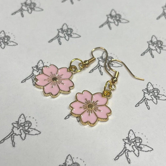Sakura - cherry blossom hook earrings