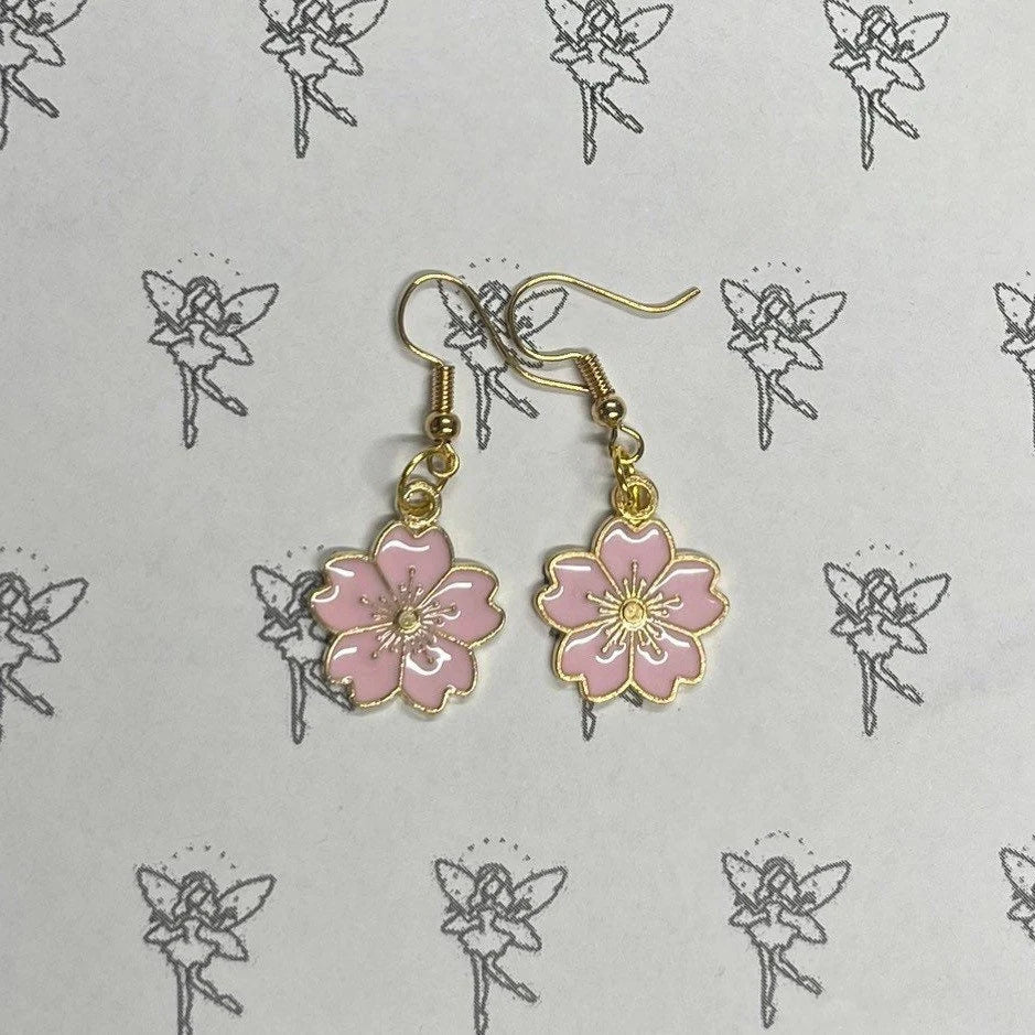 Sakura - cherry blossom hook earrings