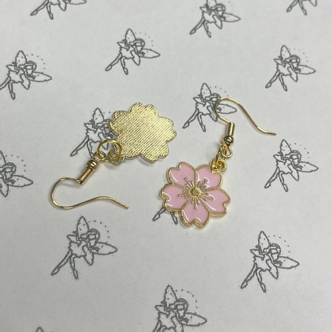 Sakura - cherry blossom hook earrings