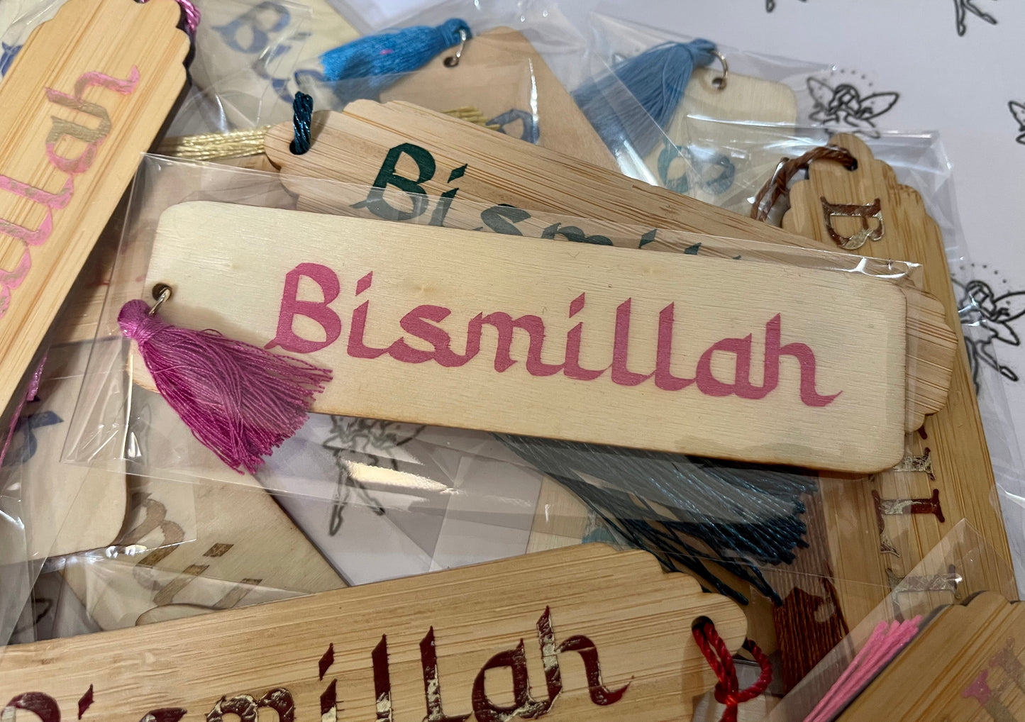 ‘Bismillah’ Hand painted bookmark